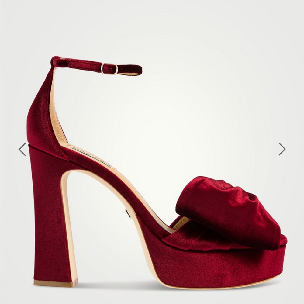 Elegant Burgundy Velvet Platform Heels
